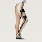 Zwart en Lichtbruin Marmerpatroon Leggings (Rechts)