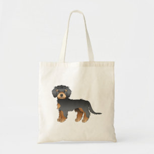 Zwart en lichtbruin mini Goldendoodle schattige ca Tote Bag