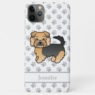 Zwart En Lichtbruin Norfolk Terrier Cartoon Hond & iPhone 11 Pro Max Hoesje