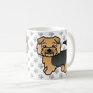 Zwart En Lichtbruin Norfolk Terrier Cartoon Hond & Koffiemok