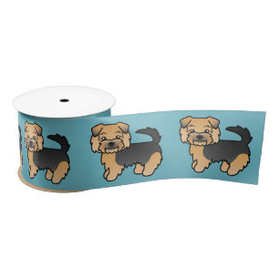 Zwart En Lichtbruin Norfolk Terrier-hond Op Blauwe Lint