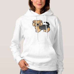 Zwart En Lichtbruin Norfolk Terrier Knuffelige Car Hoodie