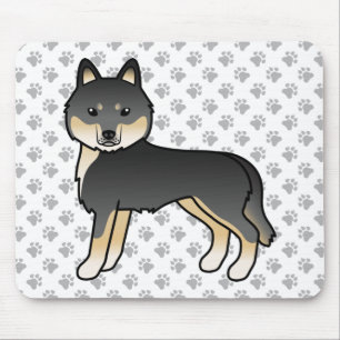 Zwart en lichtbruin Siberische Husky Schattige Car Muismat