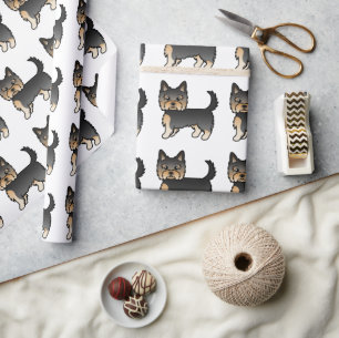 Zwart En Lichtbruin Yorkshire Terrier Mooie Hond P Cadeaupapier