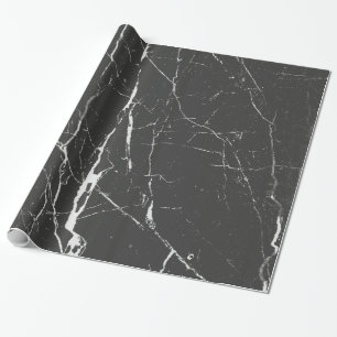 Zwart en lichtgrijs marmeren patroon cadeaupapier