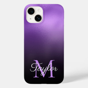 Zwart en lila paarse ombre nepsonega monogram Case-Mate iPhone 14 hoesje