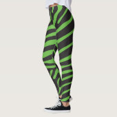 Zwart en lime groene zebra print leggings (Links)