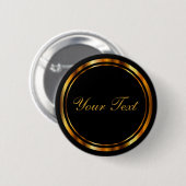 Zwart en metaal goud met DIY-tekst Ronde Button 5,7 Cm (Voorkant /achterkant)