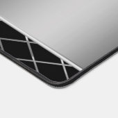 Zwart en metaalzilver bureaumat (Hoek)