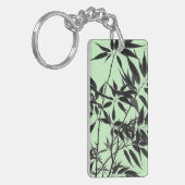Zwart en Mint Groen Bamboe Plant Sleutelhanger (Voorkant Links)