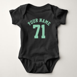 Zwart en mintgroen Baby   Sporttrui ontwerp Romper