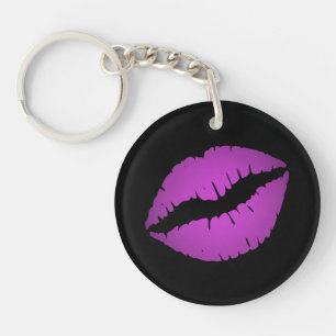 Zwart en mooie Violet Ombre Lipstick Pout Kus Sleutelhanger
