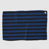  Zwart en Navy Indigo Classic Gestreept Golfhanddoek (Horizontaal)
