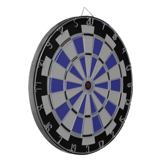 Zwart en Navy met Grey Stack Regeling Dartbord (Voorkant Links)