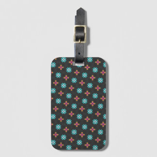 Zwart en neon geometrische laptophoes met hoog con bagagelabel