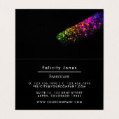 Zwart en neonpenseelstreken visitekaartjes (Binnenkant ongevouwen)