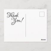 Zwart en neonroze lippenstift calligraphy bedankje briefkaart (Achterkant)