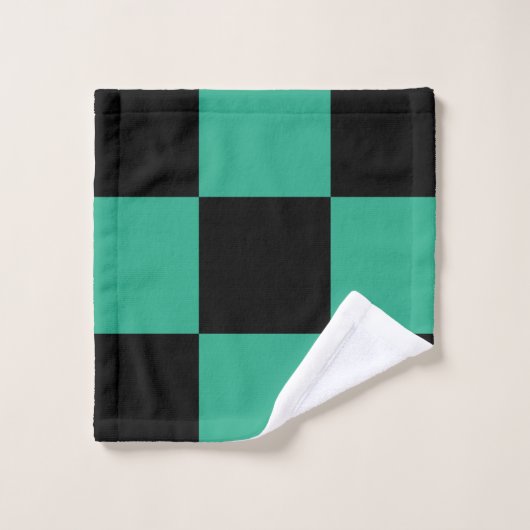 Zwart en Oerwoud groen gebarsten patroon Bad Handdoek (Wasdoekje)