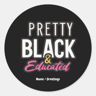 , zwart en opgeleid vieren erfgoed trots ronde sticker