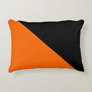 Zwart en Oranje Decoratief Kussen
