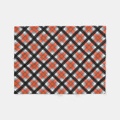 Zwart en oranje gelooid fleece deken (Voorkant (Horizontaal))