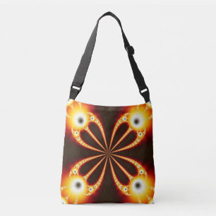Zwart en Oranje Geometrisch Crossbody Tas