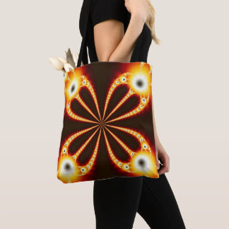 Zwart en oranje geometrisch ontwerp draagtas