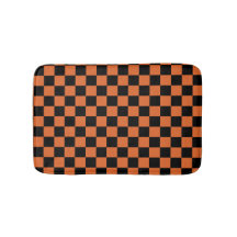 Zwart en oranje Halloween dambordpatroon