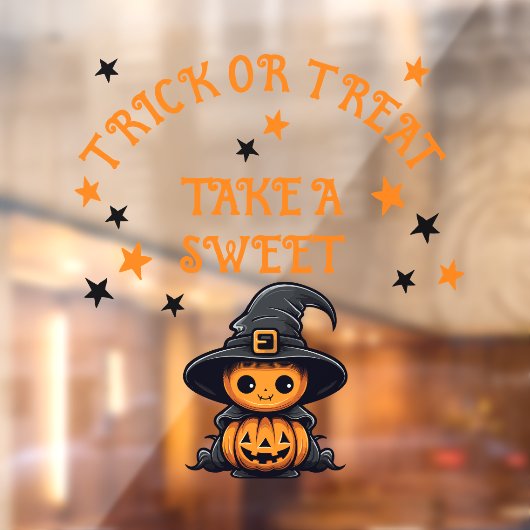 Zwart en Oranje Halloween venster Cling Raamsticker (Vel 2)