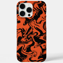 Zwart en oranje marmer iPhone 16 pro max hoesje