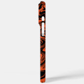Zwart en oranje marmer Case-Mate iPhone case (Achterkant / Links)