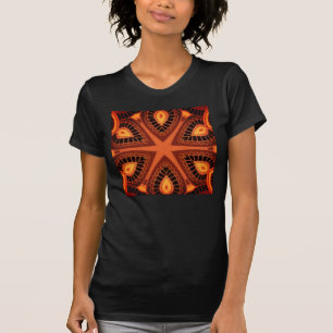 Zwart en oranje tribal T-shirt
