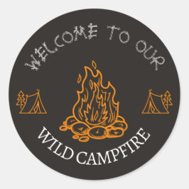 Zwart en Oranje Wildfire Adventure Ronde Sticker