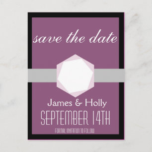Zwart en Orchidee Save the Date Briefkaart