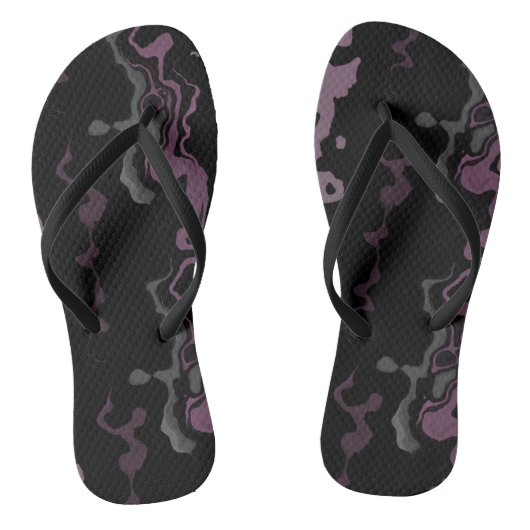 Zwart en Paars Abstract Teenslippers (Voetbed)