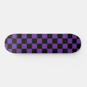 Zwart en paars geruit motief skateboard (Horizontaal)