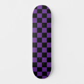 Zwart en paars geruit motief skateboard (Voorkant)