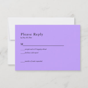Zwart en Paars Hemels Huwelijks RSVP Kaart
