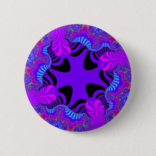 Zwart en Paars kruis Ronde Button 5,7 Cm (Voorkant)