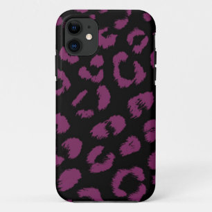 Zwart en paars luipaardpatroon iPhone 11 hoesje