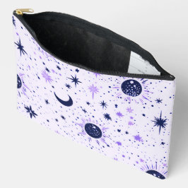 Zwart en Paarse Celestial Sun Moon Stars Etui