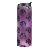  zwart en Paarse Glitter Dragon Pattern Thermosbeker (Gedraaid links)