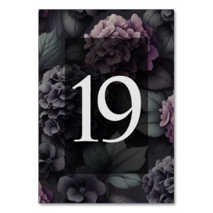 Zwart en Paarse Moody Floral Kaart