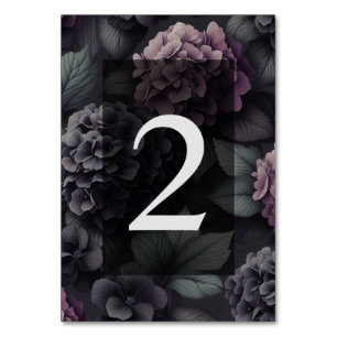 Zwart en Paarse Moody Floral Kaart