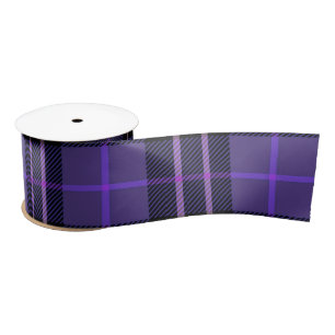 Zwart en Paarse Tartan Plaid Lint