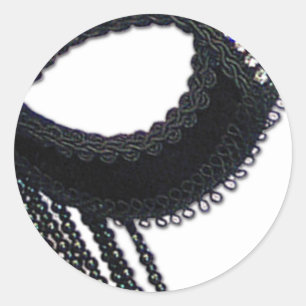 Zwart en Rhinestone-look masker Ronde Sticker