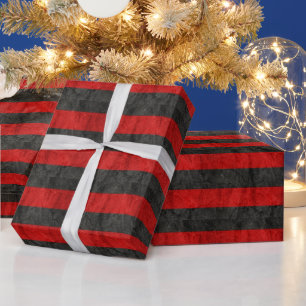 Zwart en rode strepen cadeaupapier
