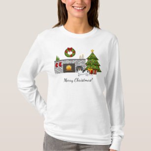 Zwart En Roestkleurig Gevlekt Langharige Dachshund T-shirt