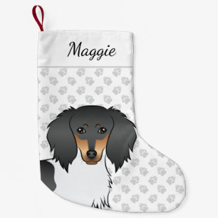 Zwart En Roestkleurige Bont Langharige Dachshond K Kleine Kerstsok