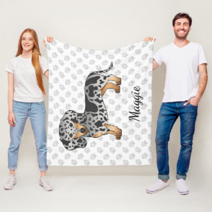 Zwart En Roestkleurige Dapple Kortharige Dachshund Fleece Deken